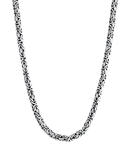 Kuzzoi massive 925 Sterling Silber Königskette Herren Halskette, Dicke 5mm, Länge 50 cm, mit Schmuckbox - 345053-050