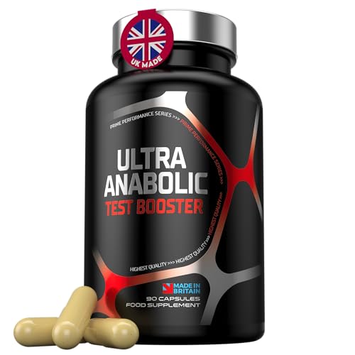 Ultra Anabolic Testo-Booster für Männer – Natürliche Testosteron-Kapseln zur Unterstützung von Muskelaufbau, Energie & Libido – Magnesium-Zink Testo Balance Formula, 90 vegane Testosterone Kapseln