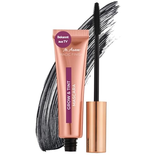 M. Asam MAGIC FINISH Grow & Tint Mascara Deep Black (12ml) – Mascara mit Wachstumsserum & Tönungseffekt, Wimpernpflege für mehr Länge & Volumen, Für definierte & natürlich dunklere Wimpern, Vegan