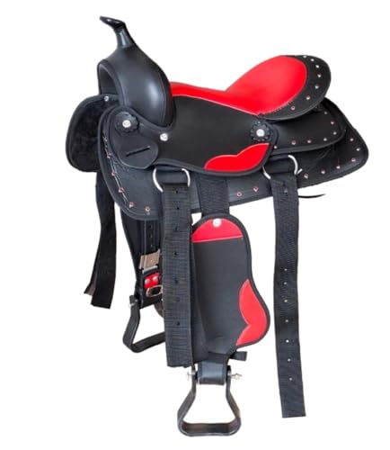 German Riding Westernsattel Colour Star mit Glitzer Strass Steinen - Holzpferd Sattel - Pony Sattel (12