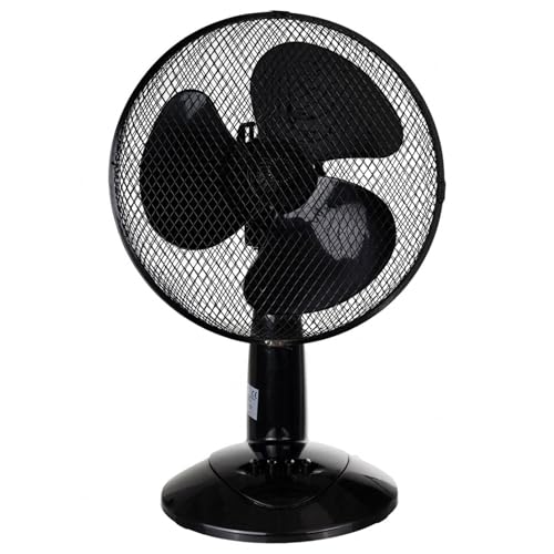 LEX XXL Tischventilator Premium Ventilator Windmaschine Ø30 cm, 3 Geschwindigkeiten, Leistung: 45 Watt Oszillation, 50cmFarbe:Schwarz