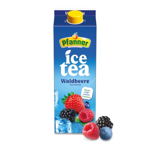 Pfanner Eistee Waldbeere – 1 x 2 l Tetra Pak - direkt aufgebrühter Tee mit Waldbeerensäften – Ice Tea Karton