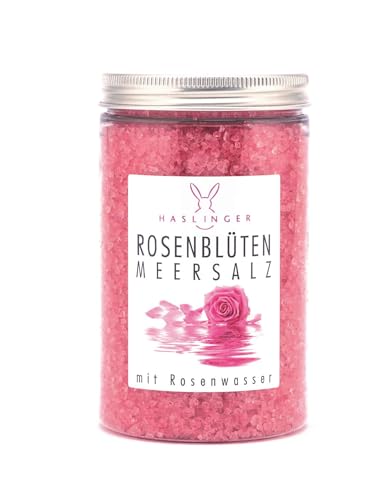 Haslinger Rosenblüten Meersalz Badezusatz mit Rosenwasser 450 g