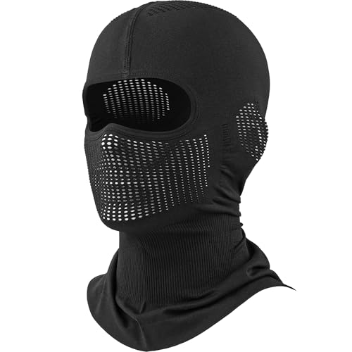 WTACTFUL Sturmhaube Motorrad Sommer Atmungsaktiv Sturmmaske Balaclava Herren Ski Maske Winter Warme Winddicht für Motorrad Fahren Skifahren Snowboarden Schwarz