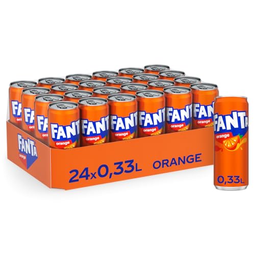 Fanta Orange - fruchtig-spritzige Limonade mit klassischem Orangengeschmack - erfrischendes Softgetränk in Einweg Dosen (24 x 330 ml)