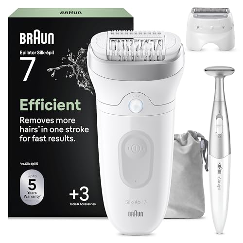 Braun Epilierer Damen Silk·épil 7, Ladyshaver, 7-241, Silber