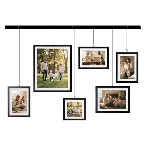 Giftgarden Galerie-Bilderrahmen-Set, Wandcollage-Rahmen für verschiedene Fotoformate 10x10/10x15/13x18/20x25 cm, Schwarz