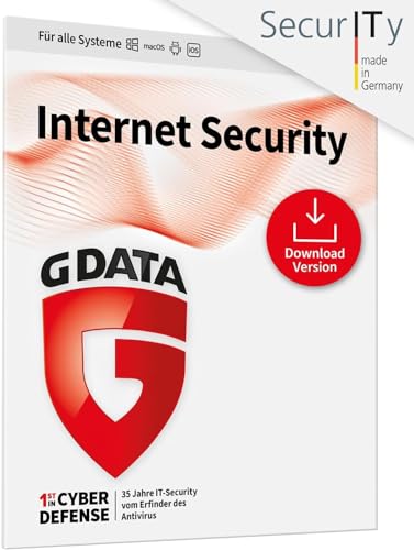G DATA Internet Security 2025/2026 | 3 Geräte - 1 Jahr | Made in Germany | Virenschutzprogramm für Windows, Android, iOS | Updates inklusive | Software Key Card per Amazon-Email und Luftpost