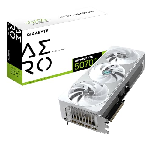 Gigabyte GeForce RTX 5070 Ti AERO OC 16G Grafikkarte - 16GB GDDR7, 256 Bit, PCI-E 5.0, 2588 MHz Core Clock, 3 x DP 2.1a, 1 x HDMI 2.1b, NVIDIA DLSS 4, GV-N507TAERO OC-16GD