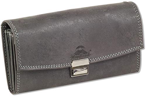 Woodland KELLNERBÖRSE TAXIBÖRSE Profi-Modell Weiches Büffelleder ANTHRAZIT