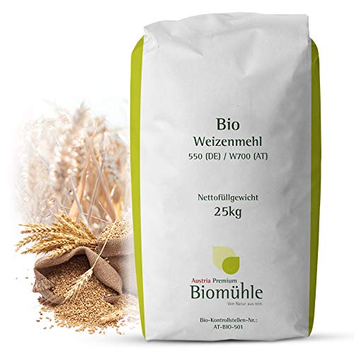 Bio Weizenmehl 25 kg Typ 550 Weizen Getreide Pferde Mehl Brot