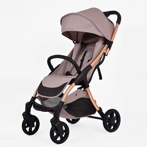 Eurochoise SX 618 Kinderwagen – Leichter Reisebuggy klappbar bis 22 kg, Einhand-Faltsystem, verstellbare Rückenlehne, 5-Punkt-Gurt, Sonnenverdeck & Einkaufskorb – Buggy 0–36 Monate - Khaki