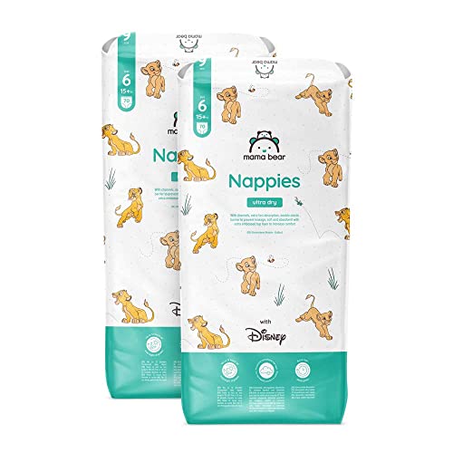 Amazon-Marke: Mama Bear Disney Ultra Dry Windeln Größe 6 (15+ kg) - MONATSBOX, Weiß, 140 Stück (2 Packungen mit 70)