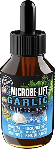 Microbe-Lift Garlic - 100ml - Knoblauch Futterzusatz, fördert Vitalität & Futteraufnahme bei Fischen, anwendbar mit Granulat, Flocken & Frostfutter