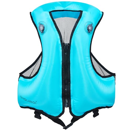 Aufblasbare Schwimmweste, Unisex-Erwachsene Tragbar Auftriebshilfe Weste schwimmhilfe für den Wassersport, Schnorchelnd, Schwimmen, Surfen, Bootfahren