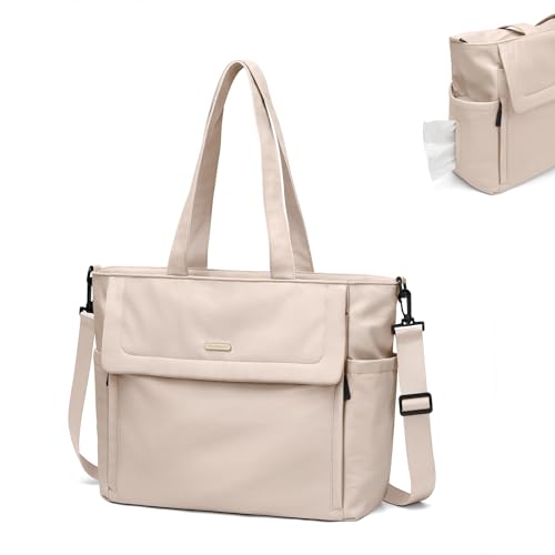 GOLF QUALITY 22L Puffer Wickeltasche, Lässige Umhängetasche für Mütter, Geräumige Shopper für Unterwegs, Apricot