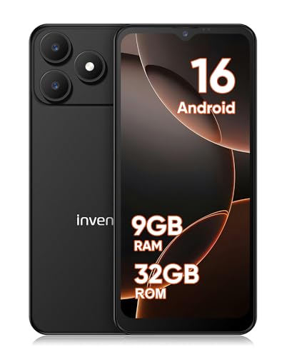 invens Note 15P Handy ohne Vertrag, Android 16 Go Smartphone, 9GB+32GB