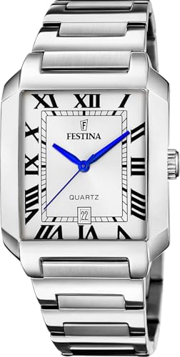 Festina Herrenuhr Analog aus Edelstahl 316l Silberfarben