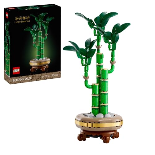 LEGO Botanicals Lucky Bamboo - Artificial Plant for Indoor Display - Set for Adults incl. a Buildable Pot with a Wood-Effect Plinth for Home Decor - DIY Gift Idea - 10344