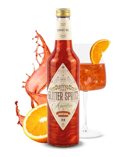 Glitter Spritz - Das Original - Aperitivo 15% vol. - Glitzer Cocktail Aperitivo mit Bitter Orange, Rhabarber & Kräutern für Glitzer Drinks Italian Spritz & besondere Anlässe (1 x 0,7L)