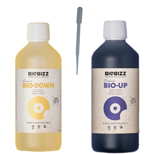 growkingz Biobizz PH Up 250ml (PH+ PH Plus) und Biobizz PH Down 250ml (PH- PH Minus) im Dünger Set als PH erhöher und PH Senker