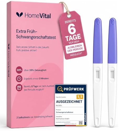 HomeVital Schwangerschaftstest Frühtest – 6 Tage vor Periode, hCG Urintest