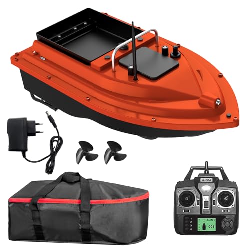 Ailgely GPS Futterboot Fischerei Köderboot, RC Fischköderboot Futterboot mit Fernbedienung 500m Fernbereich, Großer Köderbehälter mit 2kg Ladekapazität, für Angelbegeisterte, Rot, 12000mah