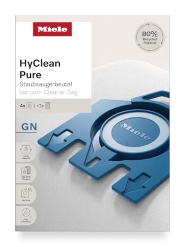 Miele Original Zubehör - Staubsaugerbeutel HyClean Pure GN / Mit bester Filtrationsleistung / Schließt den Staub sicher im Staubsauger ein / Automatischer Beutelverschluss (12281680)