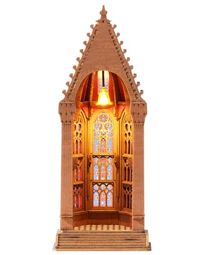 ROBOTIME 3D-Puzzles, Holz Modellbausätze Erwachsene - Holzpuzzles für Erwachsene, Klassische Architektur-Bausätze zum Selberbauen für Jugendliche (Geometric Cathedra)