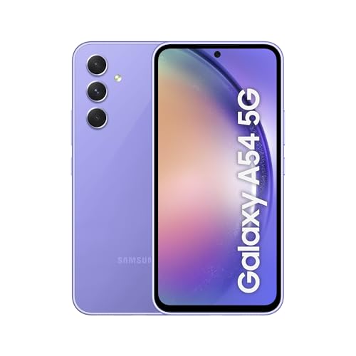 Samsung Galaxy A54 5G, Android Smartphone, 6,4 Zoll Dynamic AMOLED Display, 5.000 mAh Akku, 128 GB/8 GB RAM Handy in Awesome Violet inkl. 30 Monate Herstellergarantie [Exklusiv bei Amazon]