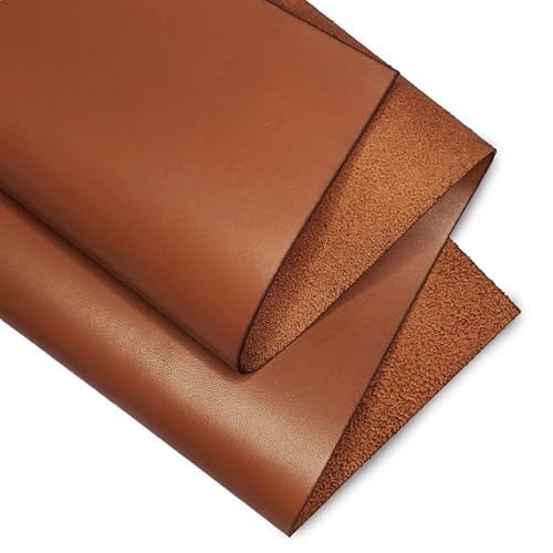 KGS Echte Lederblätter | Vollnarbiges Prägeleder | 1,3–1,5 mm Dickes | Rindslederblatt für Lederarbeiten und Reparaturen von Kozmo (Mokkabraun, 30 x 60 cm)