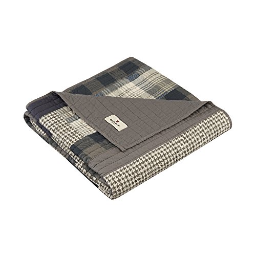 WOOLRICH Luxury Quilted Throw - Cabin Lifestyle, Patchwork with Moose Design All Season, Lightweight and Breathable Cozy Bedding Layer Throws for Couch Sofa, 50