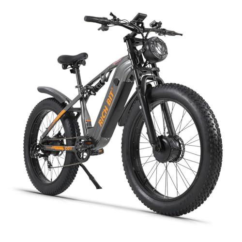 cysum C01 E-Bike Herren, 26 Zoll Elektrofahrräder mit Doppelmotor, 48V 20Ah Li-Akku, 146 Nm Drehmoment, 7Gang Fat E-Mountainbike