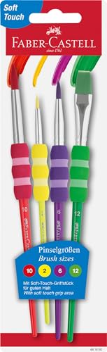 FABER-CASTELL - Pinsel Set mit Softgriff, 4-teilig