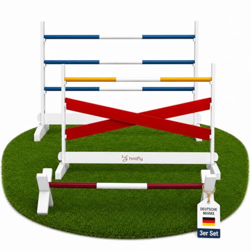 Hoofly Hobby Horse Hindernisse Set – 2 Steilsprünge & 1 Cavaletti/Hindernisse Hobby Horsing Zubehör & Hürden Kinder/Sprünge zum Spielen & Trainieren/Steckenpferd Parcours & Geschenk Kinder