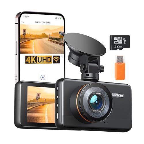 iZEEKER 4K Dashcam mit WiFi & 32 GB microSD-Karte
