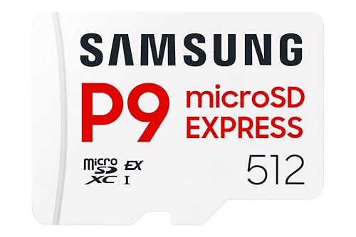Samsung P9 Express microSD Express 512 GB, High-Speed Gaming Speicherkarte für Nintendo Switch 2, bis 800 MB/s Lesen, bis 310 MB/s Schreiben, Für 4K UHD Video, Konsolen und Kameras, MB-MK512T/WW