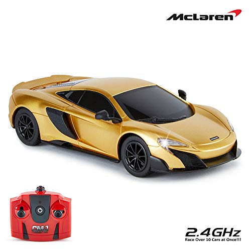 CMJ RC CARS McLaren 675LT Offiziell Lizenziertes ferngesteuertes Auto, Maßstab 1:24, Arbeitsscheinwerfer, 2,4 GHz, Gold