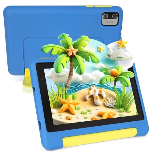 MUISOO Tablet für Kinder, Tablet mit 7 Zoll für Kinder, 8GB RAM + 64GB ROM, 128 GB Expand, Kindersteuerung, Software für Kinder vorinstalliert, Dual-Kamera (blau)