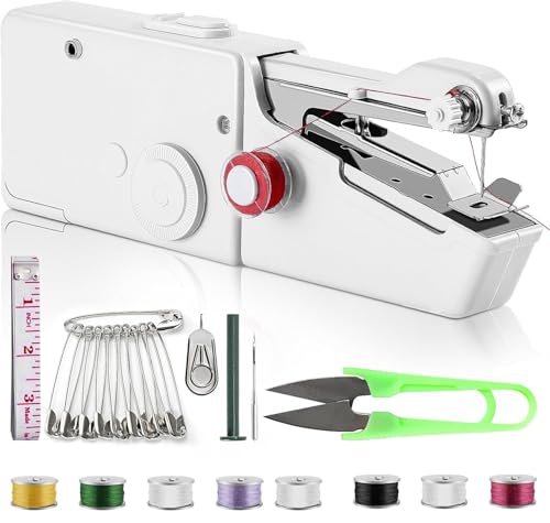 Handnähmaschine, Mini Nähmaschine für Schnelles Nähen, Elektrische Handnähmaschine für Anfänger, Tragbare Elektrische Nähmaschine Geeignet Für Zuhause, Reisen
