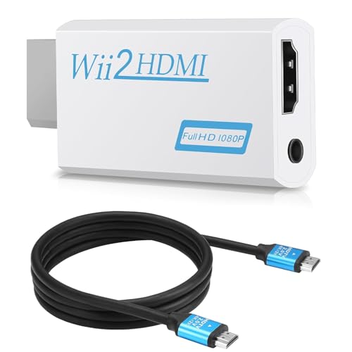 Wii Hdmi Adapter Wii Hdmi Wii zu HDMI Full HD Konverter Display Port auf Hdmi Adapter 720P 1080P HD Video Audio Ausgang mit 1 M größer Geschwindigkeit HDMI Kabel für Wii Display