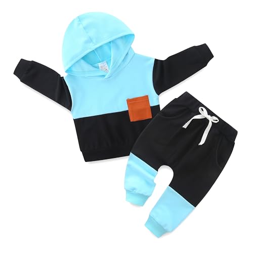 KIDDLETOWN Baby Jungen Kleidung Babykleidung Set Baby Jungen Hoodie Sweatshirt Outfits Langarm Kleidung Sets Hoodie Kapuzenpullover Top + Hose Bekleidung 6-9 Monate