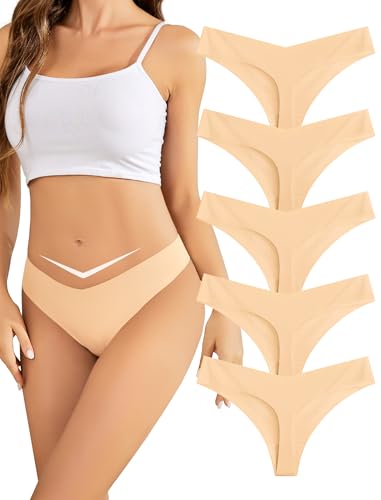 VOENXE String Tanga Damen Nahtlos,Slip UnterwäSche Seamless,Ohne Naht Thong