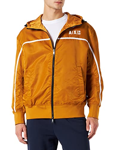 Armani Exchange Men's Geometric Line Back&Front, Hood Jacket, Buckthorn, Large