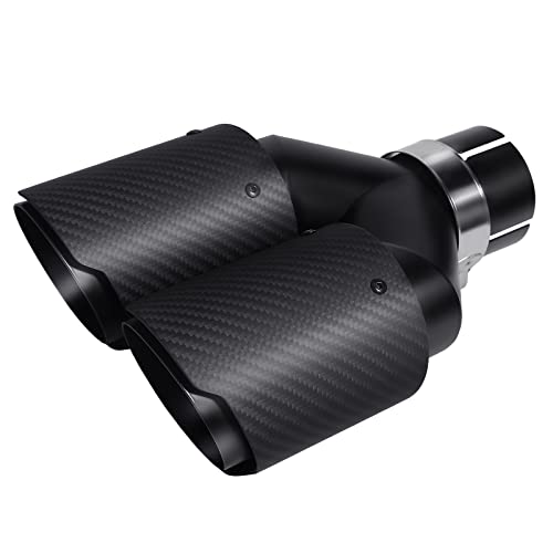 63mm Doppelschalldämpfer Spitze Carbon Auto Auspuffrohr Heckspitze Heckspitze Einlass 2,5