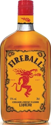 Fireball Cinnamon Whisky Liqueur, Kanadischer Whisky mit Echter Zimt‑Note, 33% vol, 700ml, Amerikas Nr.1 Shot‑Marke, Eiskalt Servieren, Würzig, Optimal für Shots, Mixgetränke & Cocktails