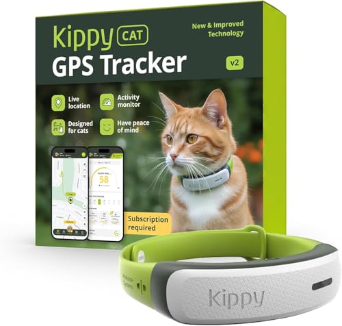 Kippy CAT V2 – GPS-Halsband für Katzen – Ortungsgerät und Gesundheits- und Aktivitätstracker – GPS-Halsband für Katzen mit Anti-Strangulierungs-System – Erstellen Sie virtuelle Grenzen
