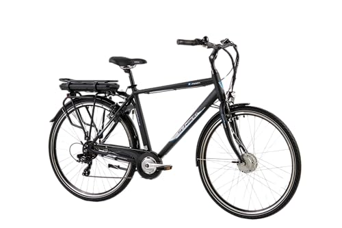 F.lli Schiano E-Moon, E Bike für die Stadt 28 Zoll, 36V 13Ah Abnehmbarer Akku, Motor 250W 40Nm, City Ebike für Herren, Schwarz