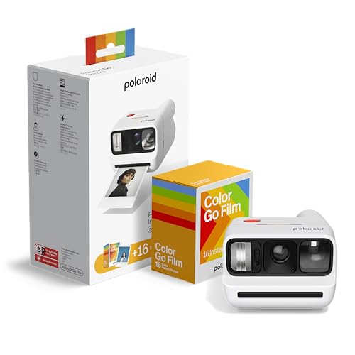 Polaroid - Bundle Sofortbildkamera Go Gen 3 Weiß + Go Farbfilm (16 Fotos)