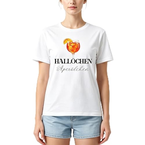 Shirt Für Aperol Spritz Damen, Tshirt Mit Cocktail Muster, Kurzarm Baumwolle T-Shirt, Lustiges Fasching&Karneval Kostüm, Faschingskostüme (DE/NL/SE/PL, Alphanumerisch, L, Regular, Regular, Aperol)